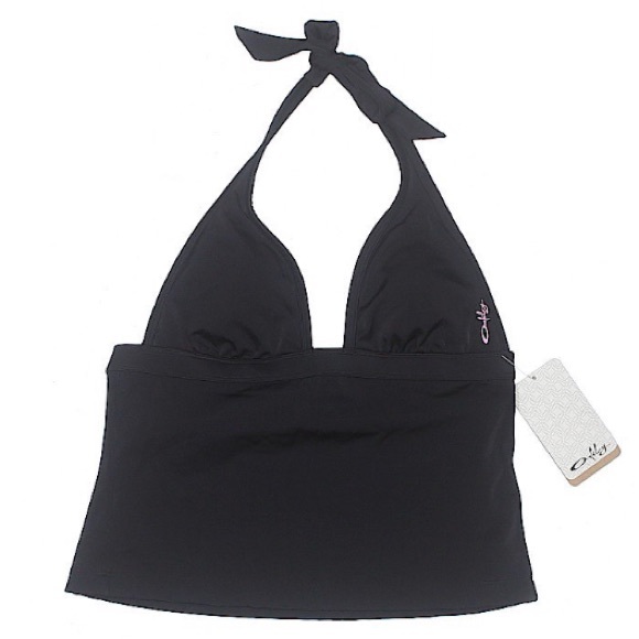 NWT Oakley Cove black halter tankini top -sz M - Picture 7 of 11